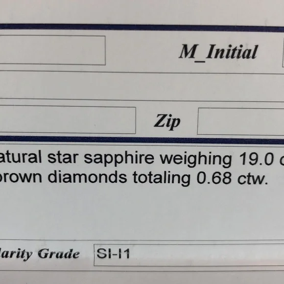 19 ct Star Sapphire surrounded by Diamonds in gold - Picture 13 of 15